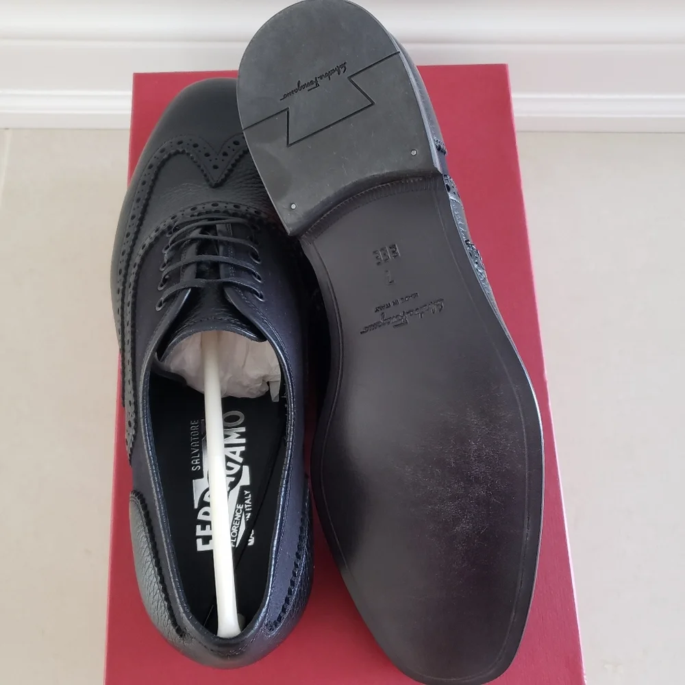 BNIB Salvatore Ferragamo Men's Dress Shoes - Black Size 7 - Picture 3 of 9